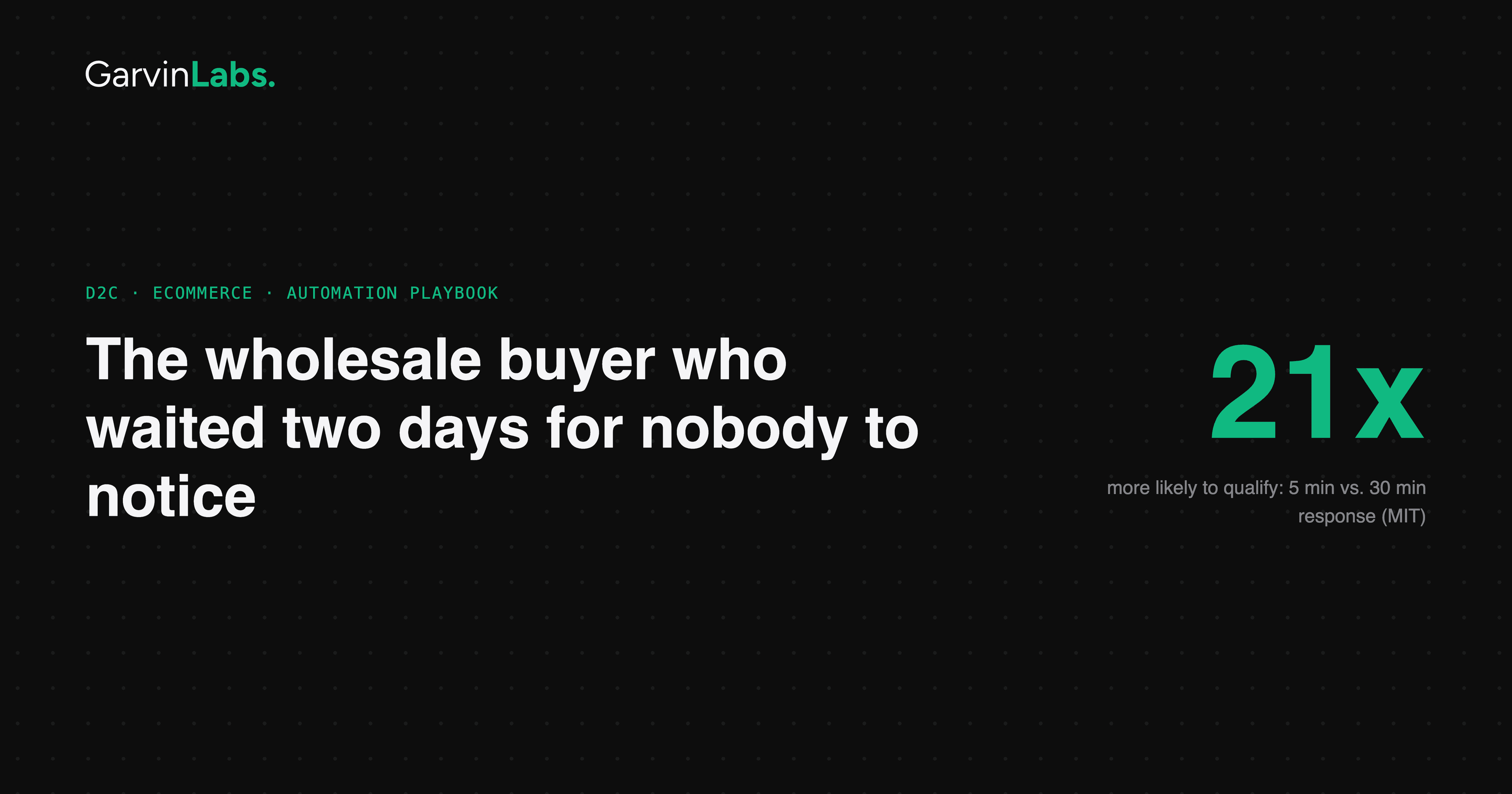 The wholesale buyer who waited two days for nobody to notice