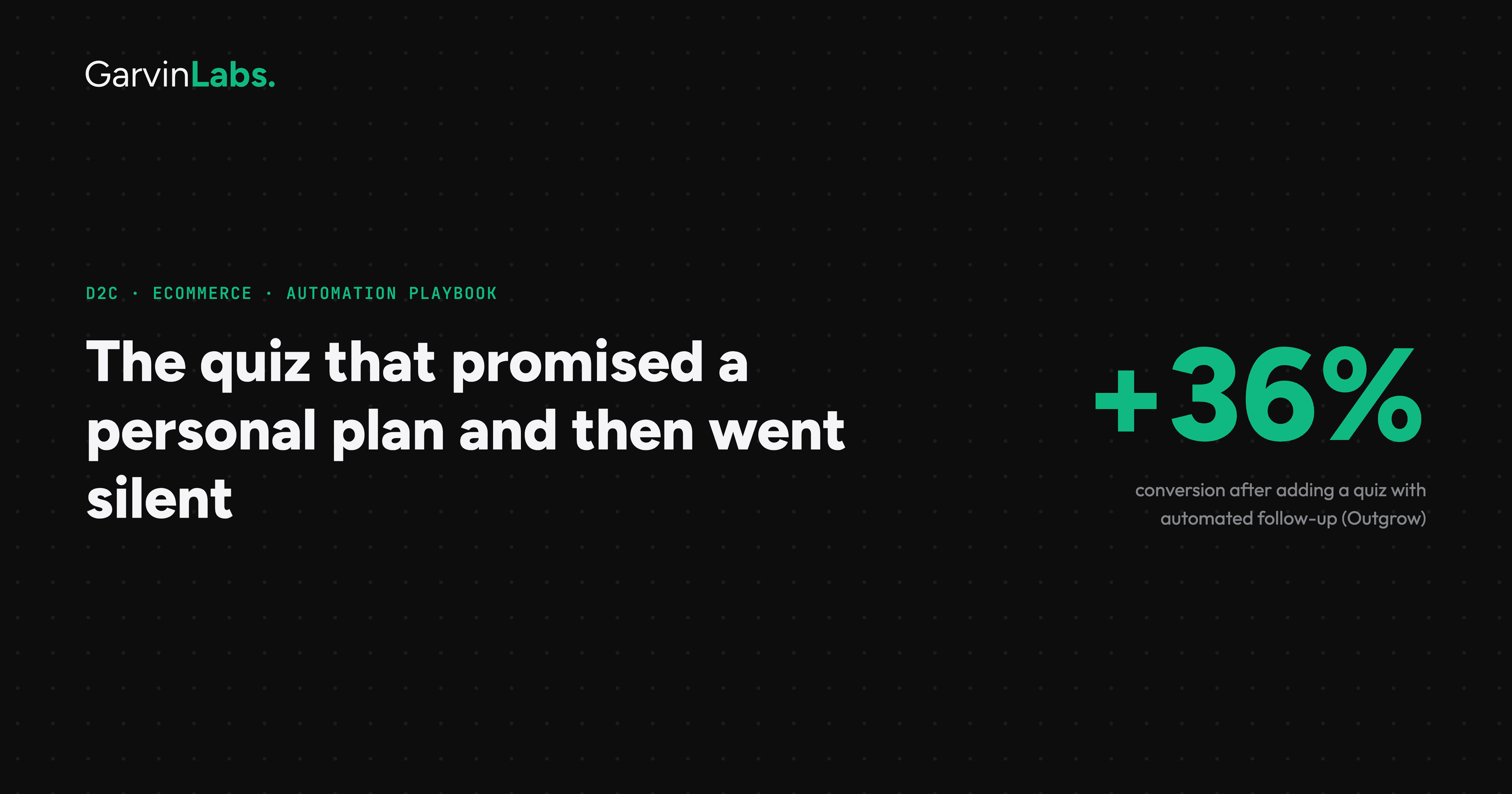 The quiz that promised a personal plan and then went silent