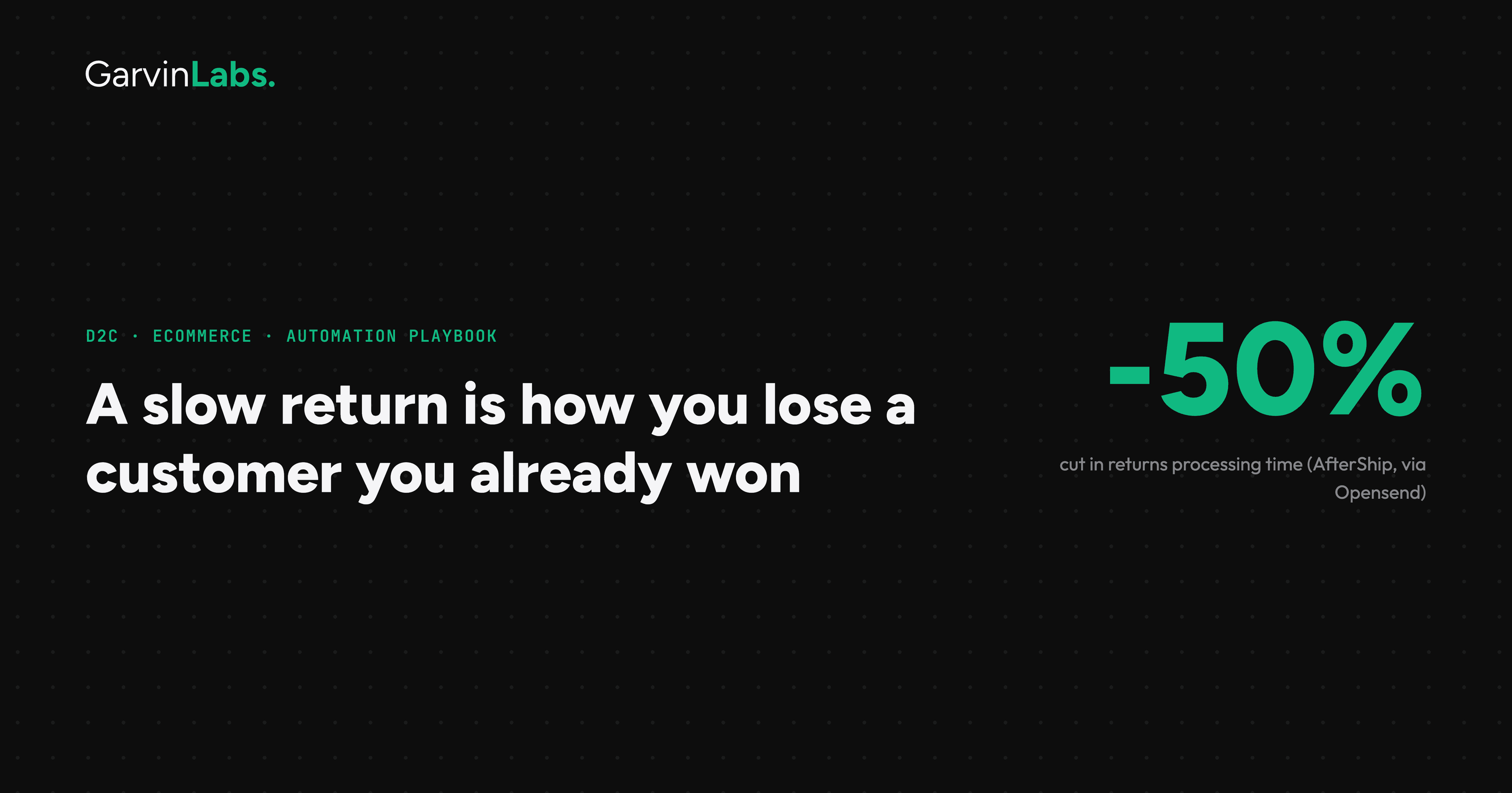 A slow return is how you lose a customer you already won