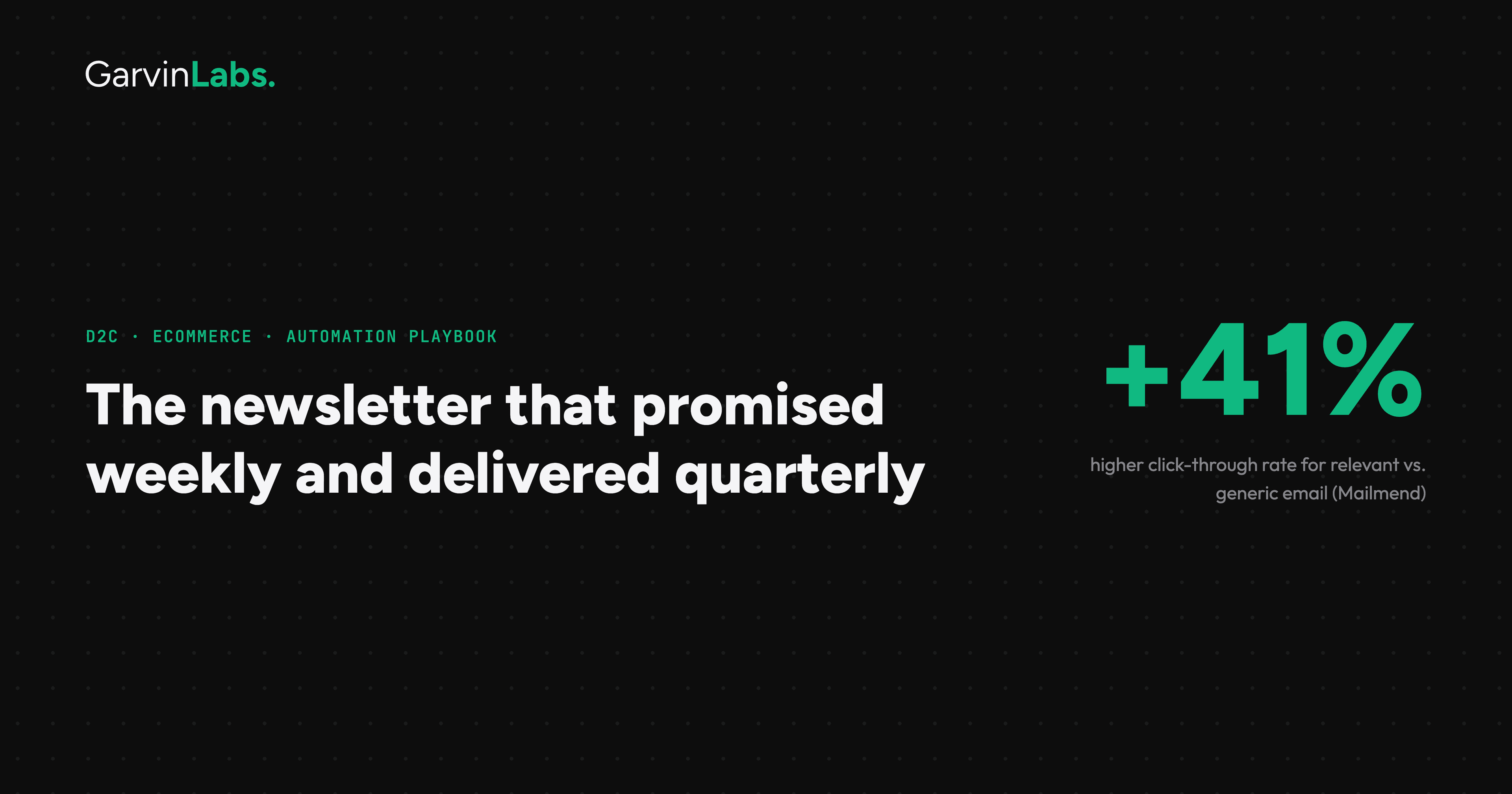 The newsletter that promised weekly and delivered quarterly